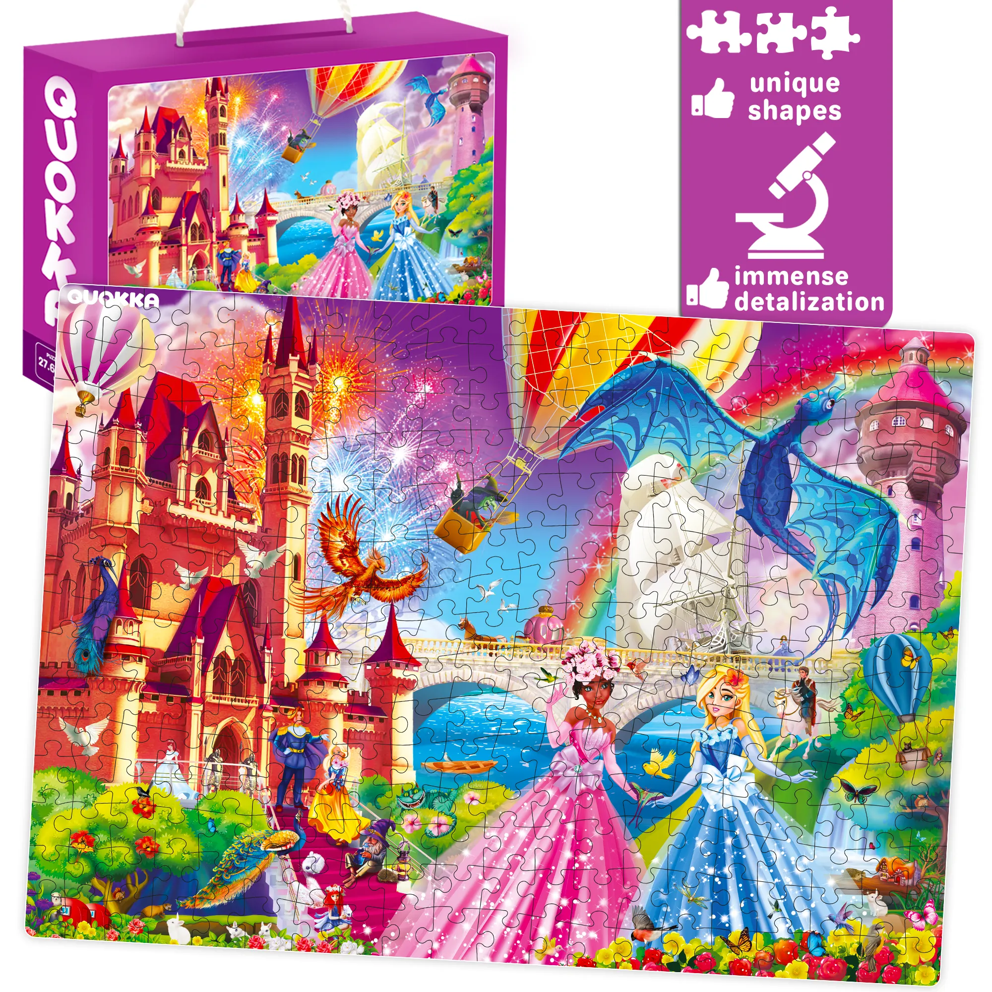 300 Pcs  Puzzles for Kids | Unicorns, Princess & Dogs