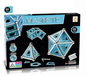 3D Crystal Magnetic Stick Puzzle Assembled Building Blocks - 66 pieces