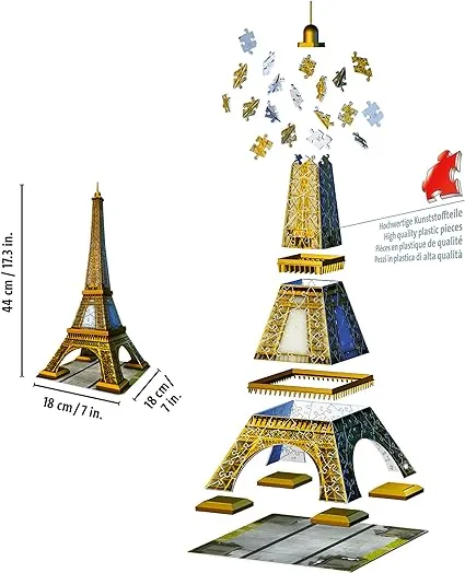 3D Puzzle Building Eiffel Tower - 216 Pieces