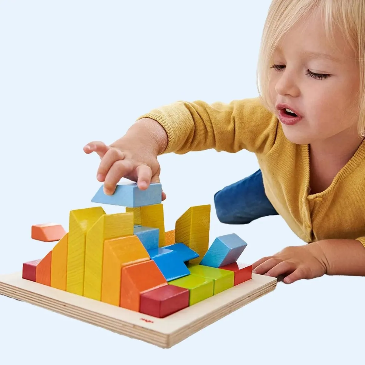 3D Wooden Blocks Sorting and Stacking Creative Game 28 pieces