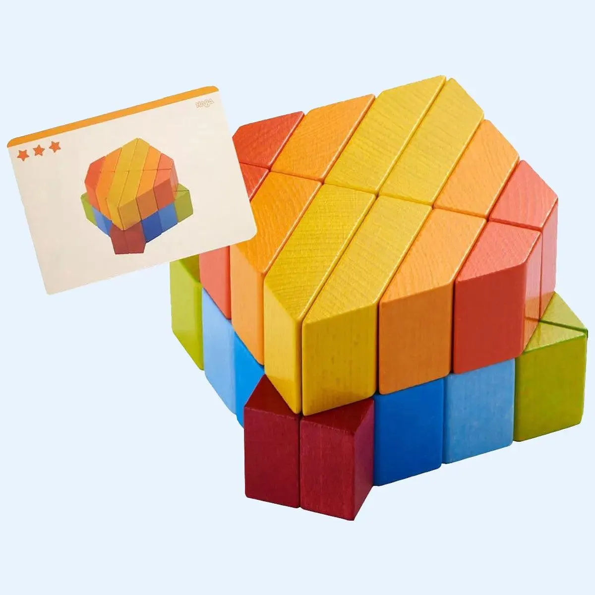 3D Wooden Blocks Sorting and Stacking Creative Game 28 pieces