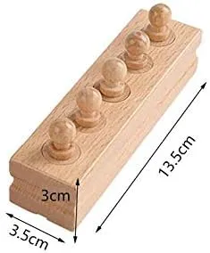 Adena Montessori Mini-Cylinder Block (Set of 4) Materials Sensorial Educational Tools Preschool Early Montessori Toys for Toddlers