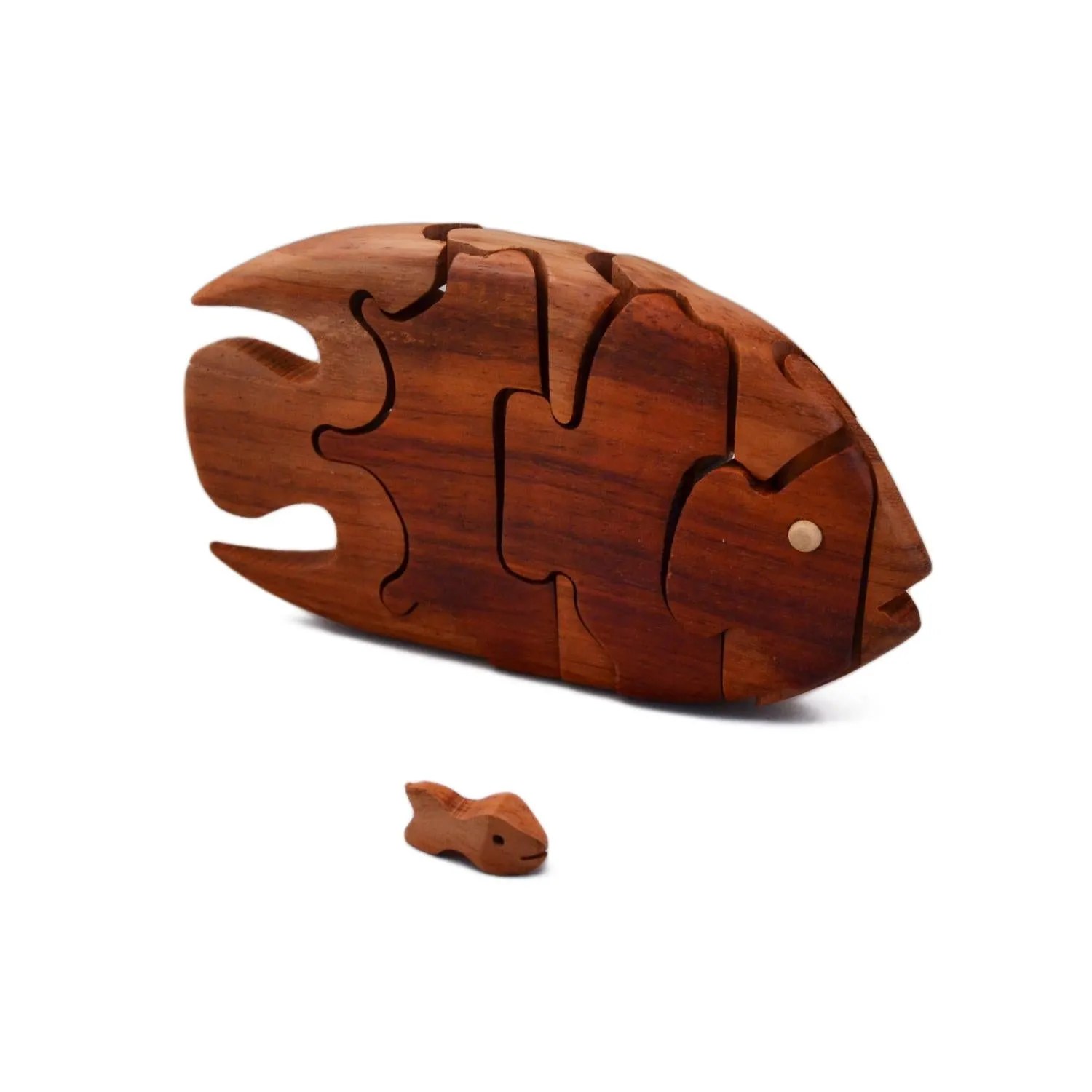 Angelfish with Fish Puzzle in Padauk