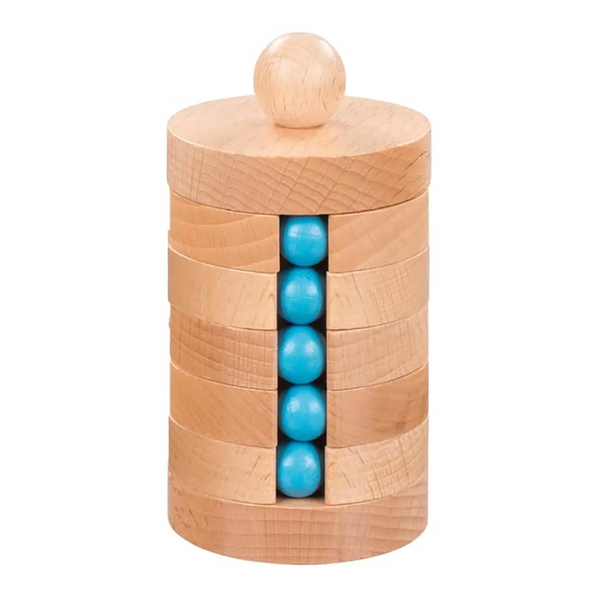 Goki Wooden Ball Tower Puzzle Game - Educational and Skill-Building Toy