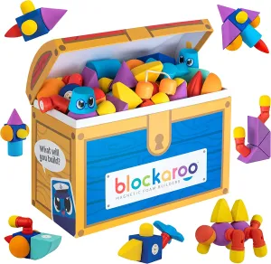 Blockaroo Magnetic Foam Blocks - 50 Pc Trunk Set