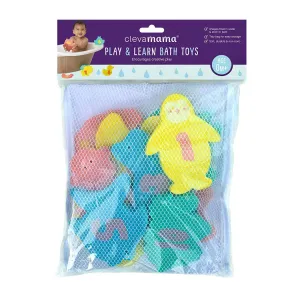 ClevaMama Baby Bath Foam Toys with Tidy Bag (Multi-Coloured)