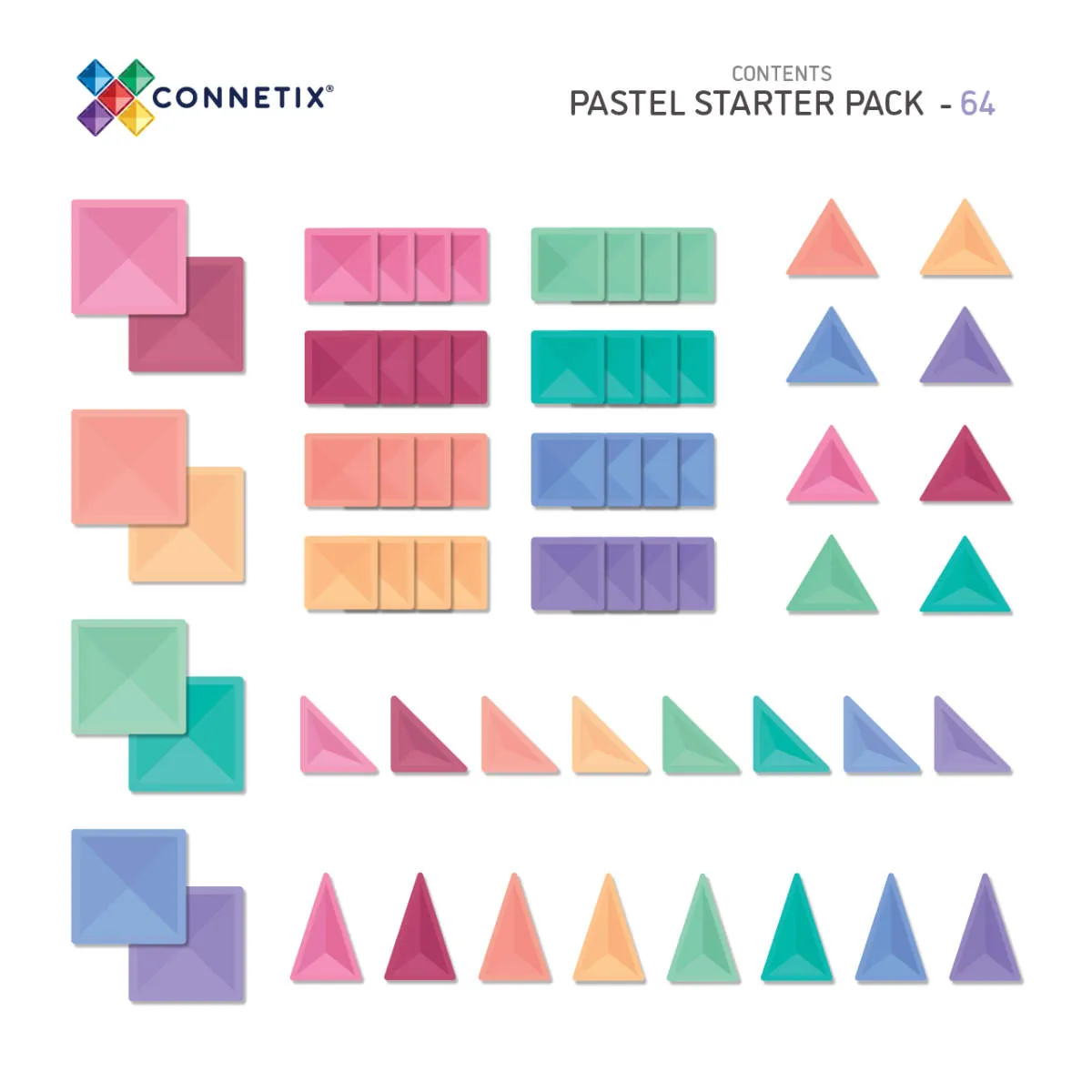 Connetix ''64 Piece Starter Pack, Pastel EU''