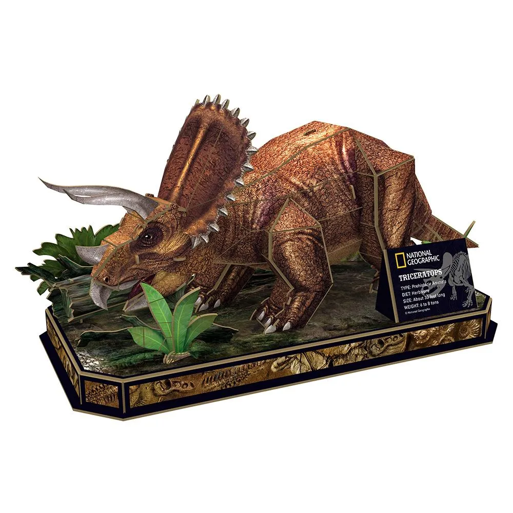 CubicFun National Geographic 44pc 3D Puzzle - Triceratops Dinosaur