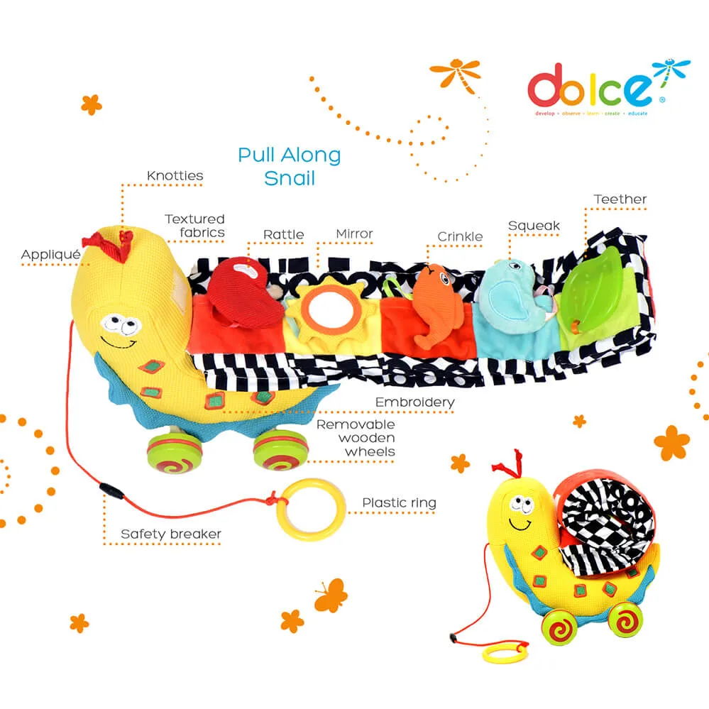 Dolce Toys Pull Along Colour Snail