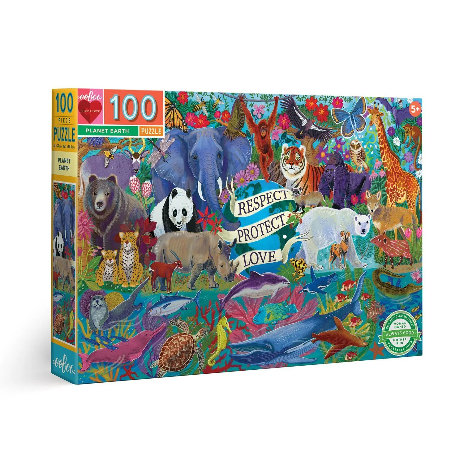 eeBoo Planet Earth 100 Piece Puzzle