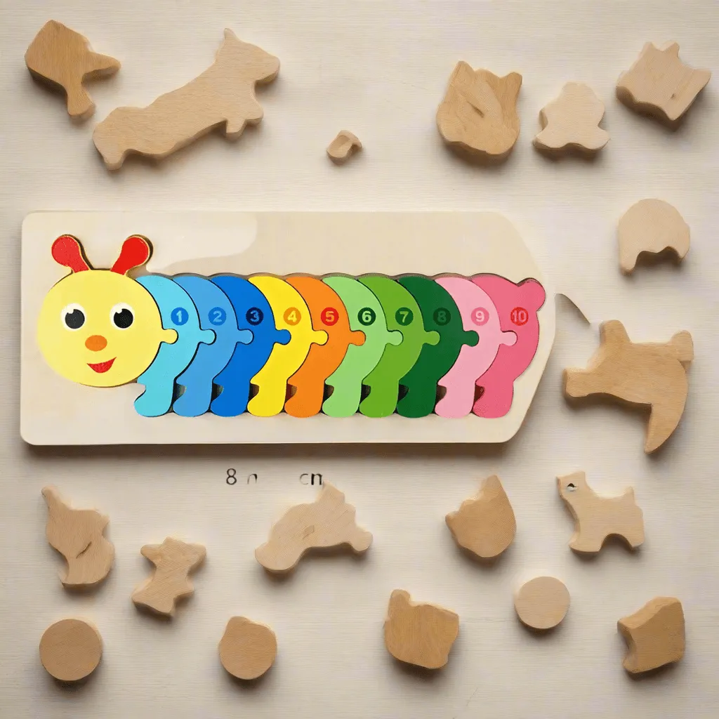 Engaging Animal & Vehicle Themed Wooden Puzzles: Colorful Educational Toy for Toddler Development