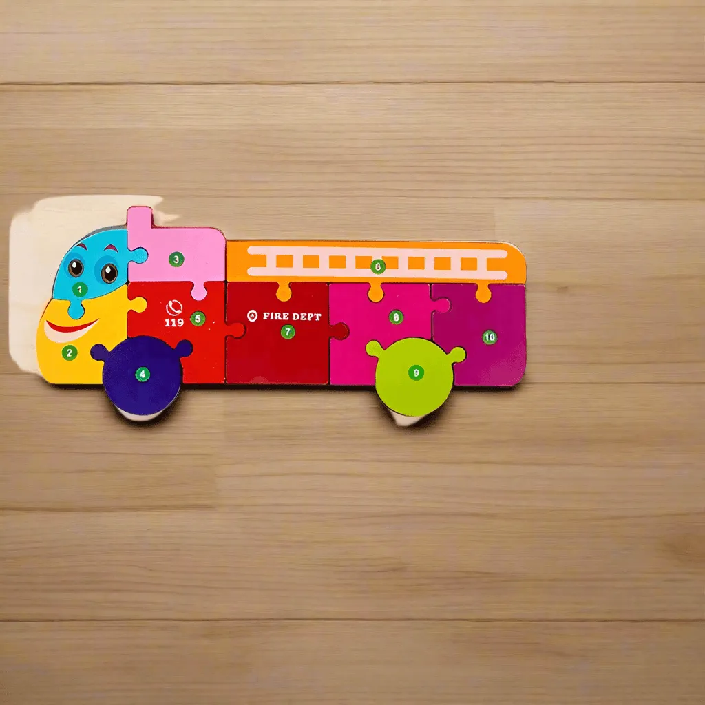 Engaging Animal & Vehicle Themed Wooden Puzzles: Colorful Educational Toy for Toddler Development