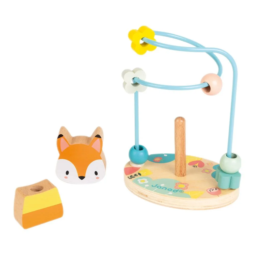 Janod Wooden Bead Maze Activity Toy - Fox