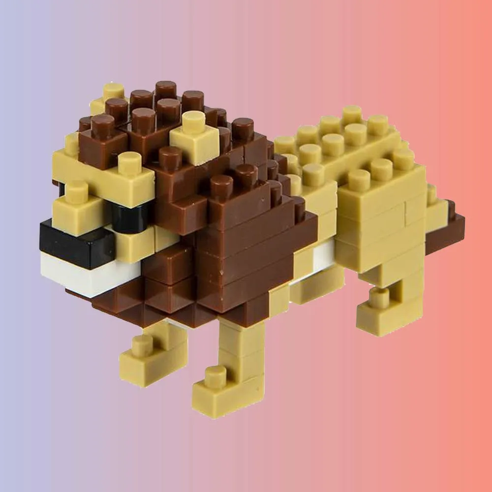 Kicko Mini Lion Blocks - 6 Sets of Building Blocks to Build Own Lion - Perfect as Party