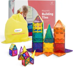 KIDOOLA 53-Piece Magnetic Building Block Set – Creative Construction Toy for Boys & Girls, Ages 3  – Educational STEM Jigsaw Game for Shape Formation & Sensory Development