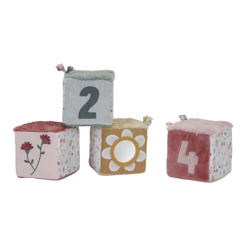 Ld set of 4 soft blocks flowers & butterflies