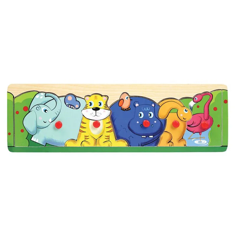 Little Moppet Safari Wooden Peg Puzzle