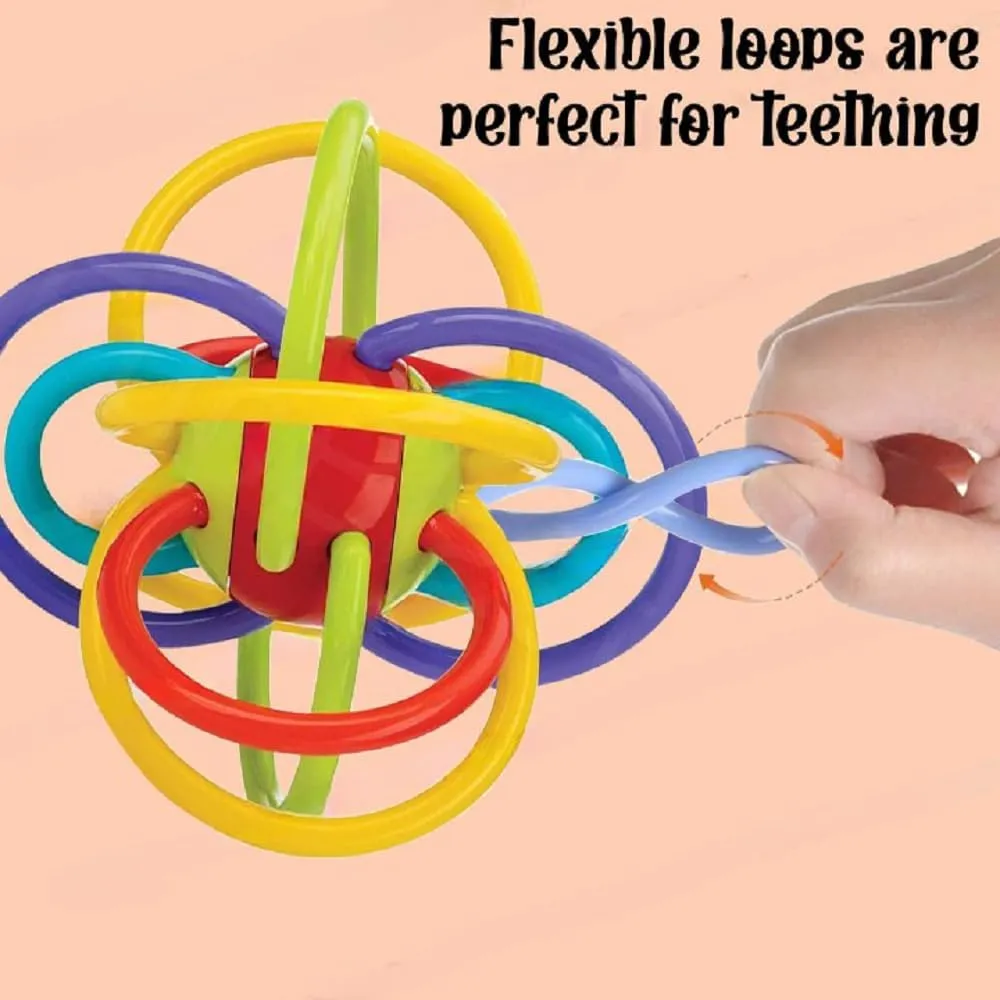 Magicwand Sensory Baby Teether Tube Ball Loopi Toy for New Borns【100% Safe & Non-Toxic】【6 Months & Up】【Multi-Colored】【Pack of 1】