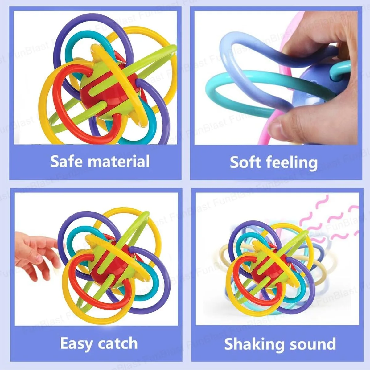 Magicwand Sensory Baby Teether Tube Ball Loopi Toy for New Borns【100% Safe & Non-Toxic】【6 Months & Up】【Multi-Colored】【Pack of 1】