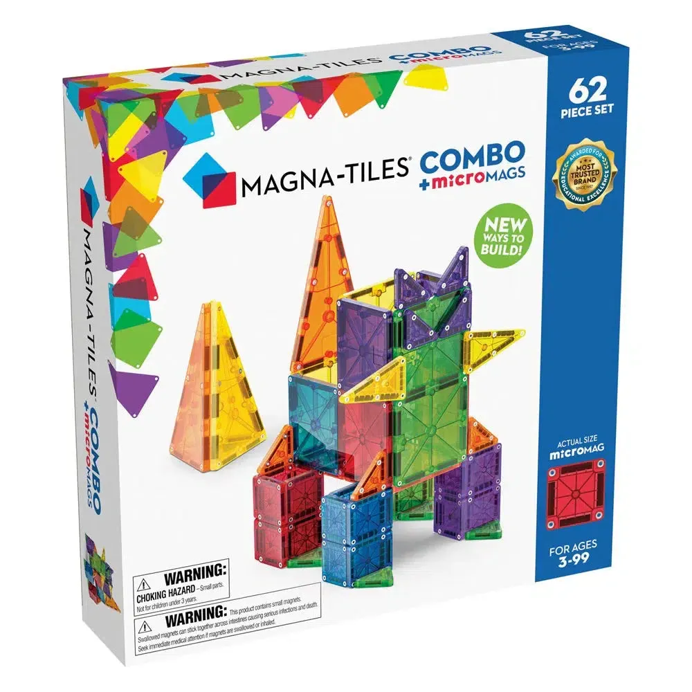 MAGNA-TILES®  Combo 62-Piece Magnetic Construction Set