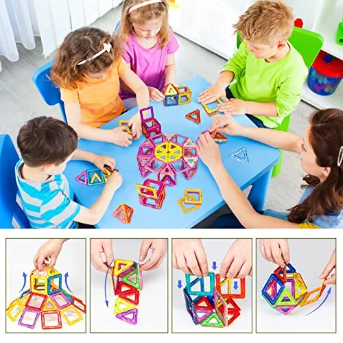 Magnetic Construction Stacking Building Blocks - 64 pcs