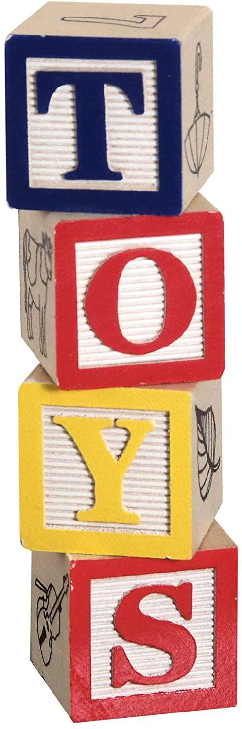 Melissa & Doug Wooden ABC/123 Blocks - 50 Alphabet and 123 Blocks, Great For Foddler and Preschooler