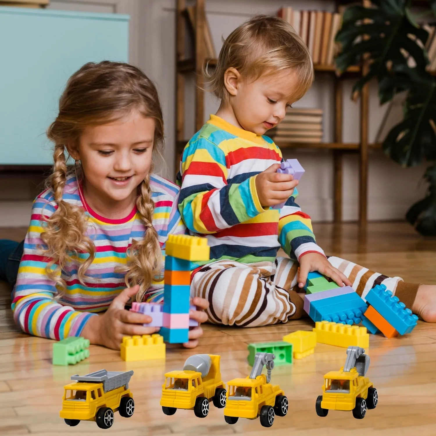 Mini Construction Toy Construction Truck Toys Construction Vehicles Alloy Truck Head, Excavator Digger Bulldozer Crane Toy For Boy Girl Toddler Gifts