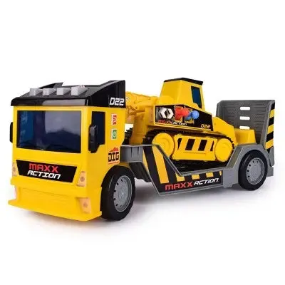 Open Box - Maxx Action 2-N-1 Mega Mover – Construction Truck and Trailer