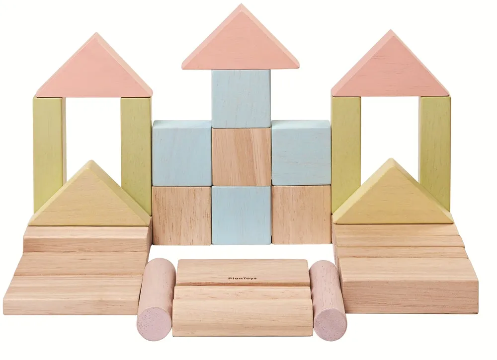 PlanToys 40 Unit Pastel Blocks