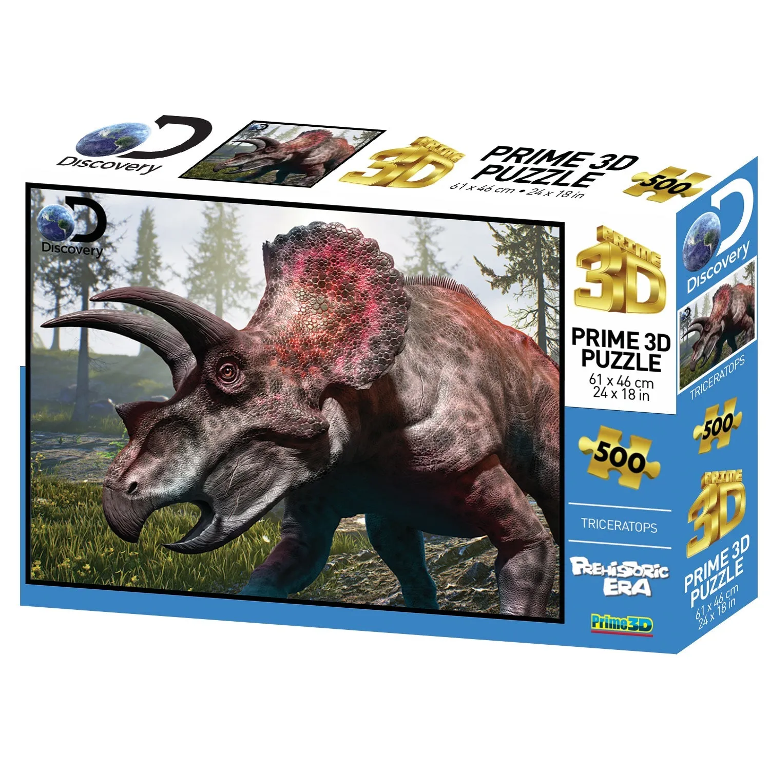 500-Piece 3D Triceratops Puzzle - Prehistoric Era