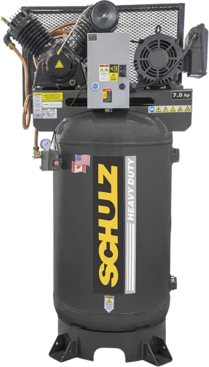 Schulz V-Series Air Compressor 7.5 HP 80 gal. 2-Stage 208-230V 3-Phase Vertical New