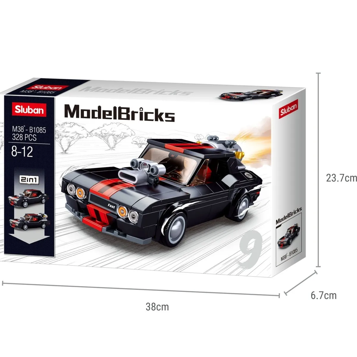 SLUBAN Building Blocks Kit for Boys and Girls - Modified Car 2 IN 1