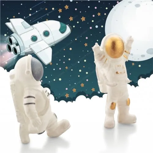 Storio Super Cute Astronaut Swimming Water Toys Non-Toxic,BPA Free Colorful Soft Rubber Float Squeeze Sound Squeaky Bathing Toy for Baby Chu Chu Toy Set of 6