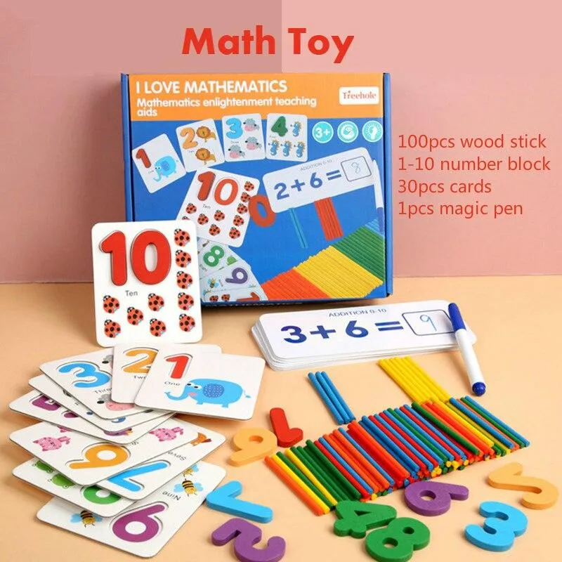 Toys For Children English Spell Words Math Mathematics Early Learning Educational Toys Kids Wooden Montessori Game