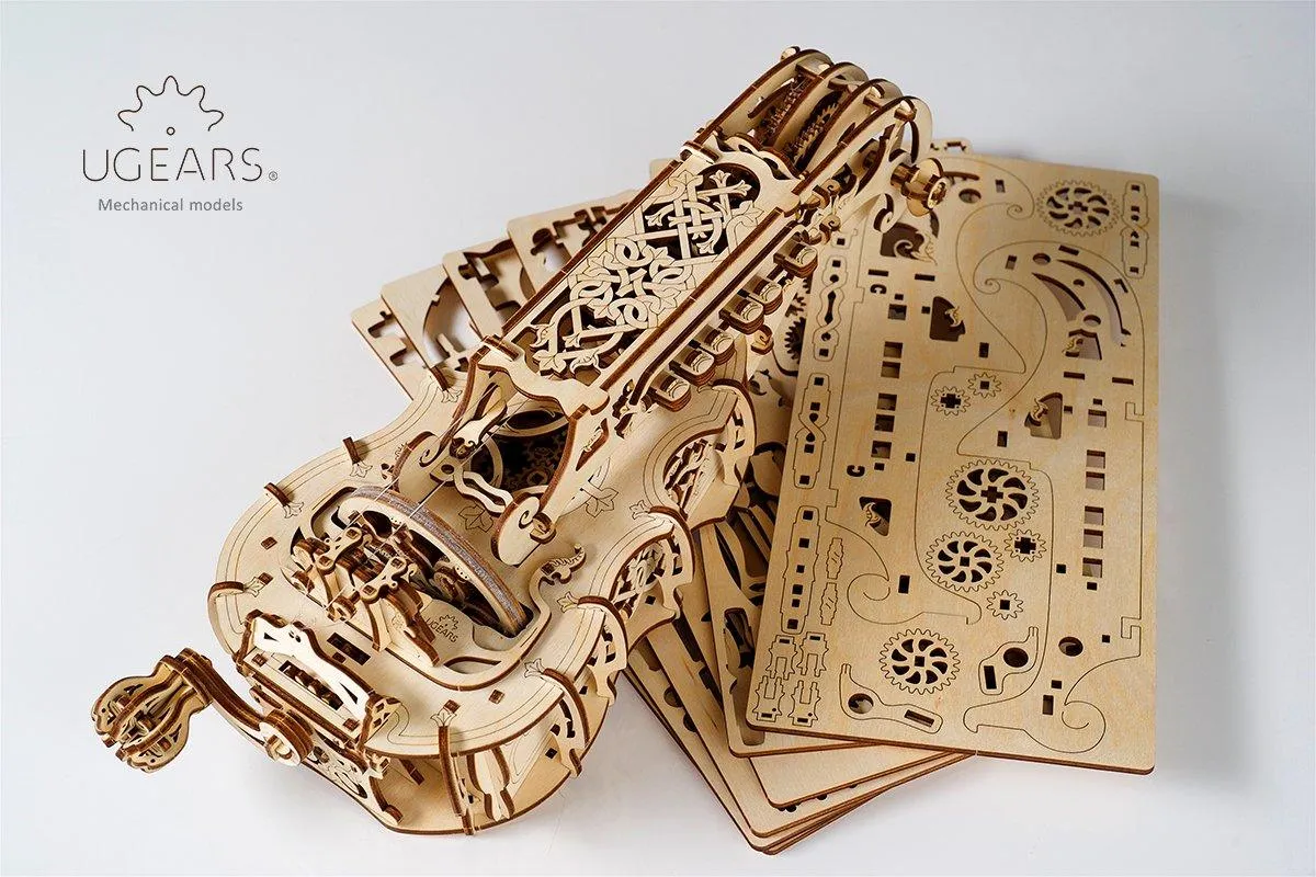 UGears 3D Mechanical Hurdy-Gurdy Musical Instrument Kit