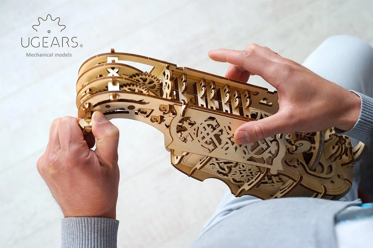 UGears 3D Mechanical Hurdy-Gurdy Musical Instrument Kit