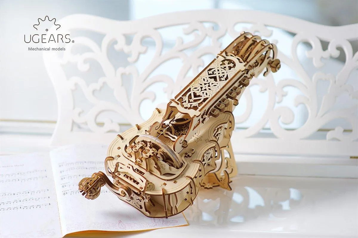 UGears 3D Mechanical Hurdy-Gurdy Musical Instrument Kit