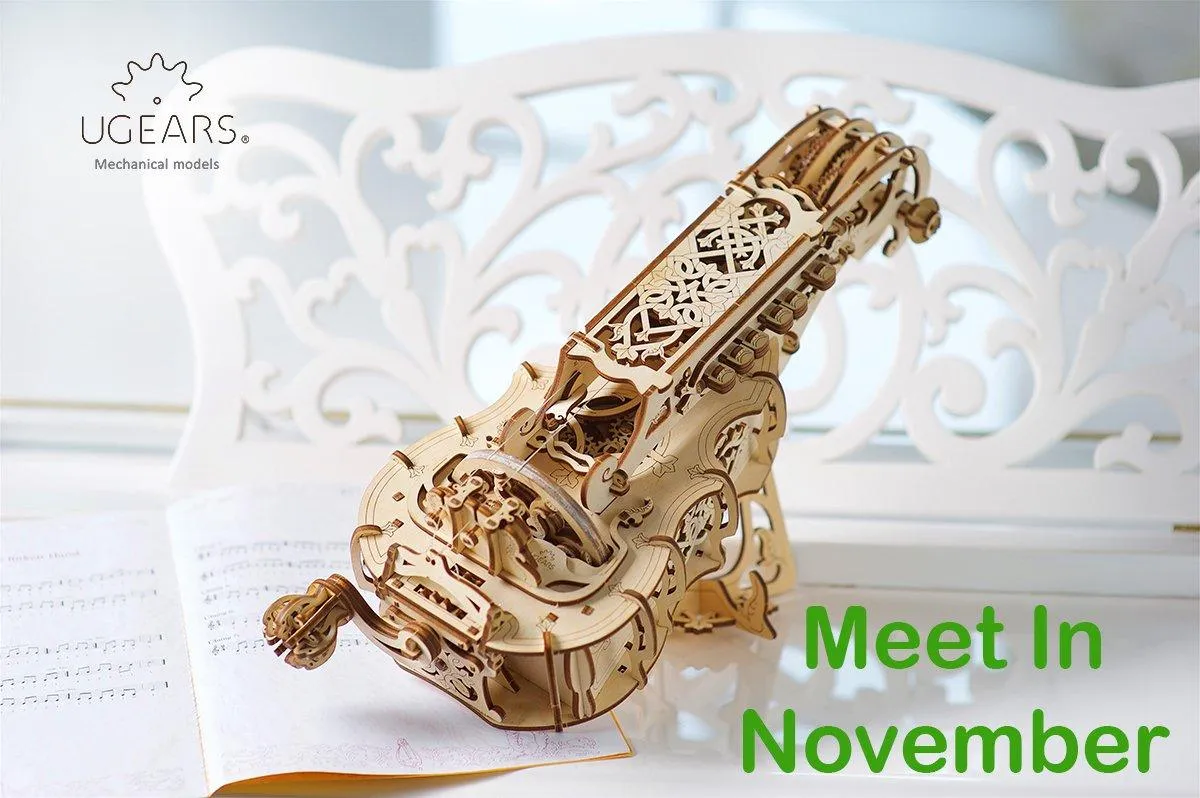 UGears 3D Mechanical Hurdy-Gurdy Musical Instrument Kit