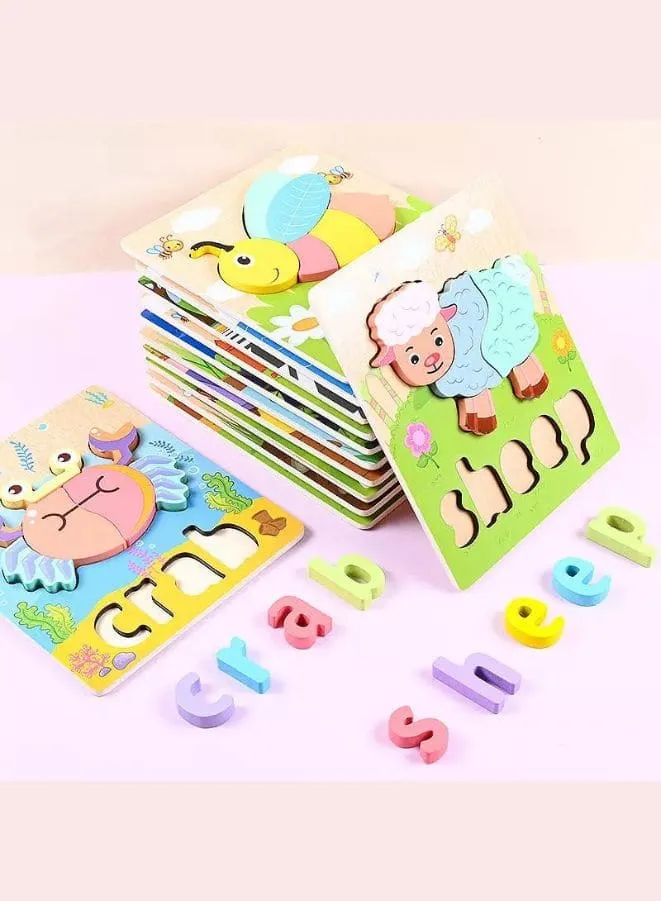 Wooden 3D Puzzle Educational Toys for Children Teaching Aid Cock