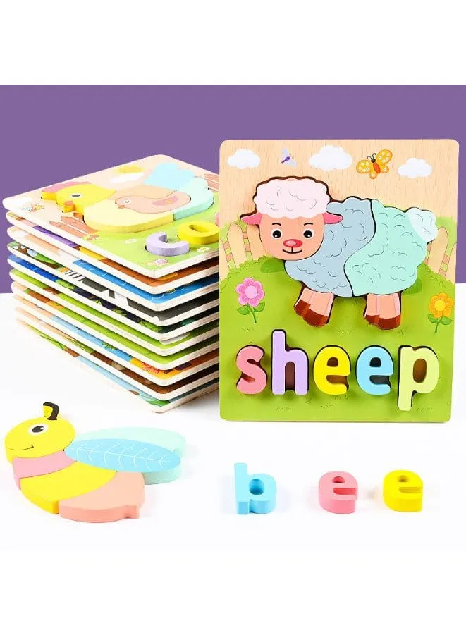 Wooden 3D Puzzle Educational Toys for Children Teaching Aid Cock