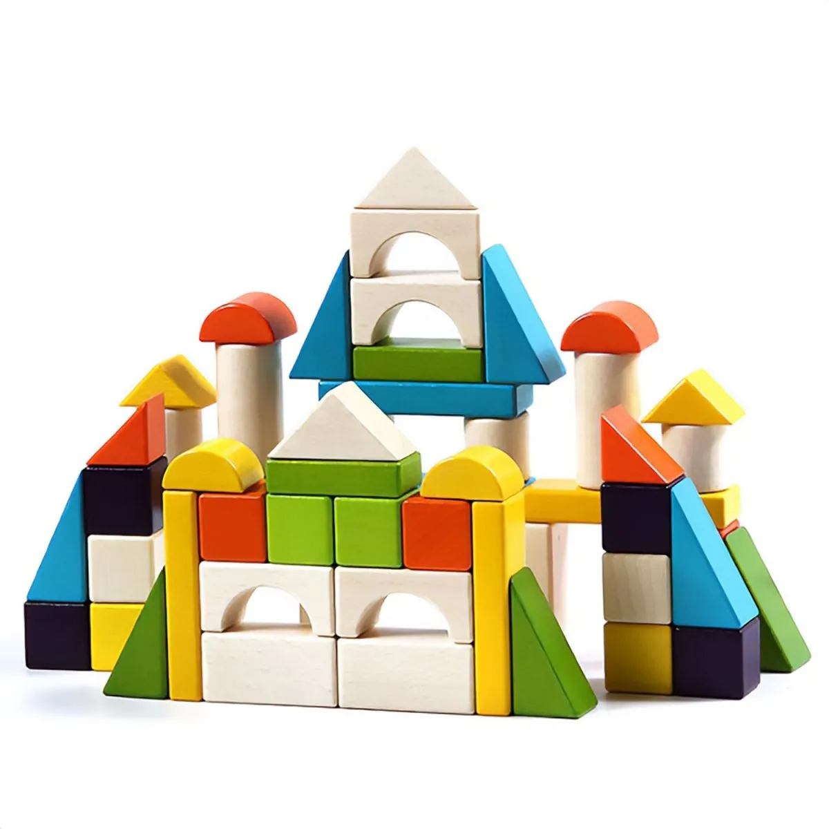 Wooden Building Blocks 54 pieces