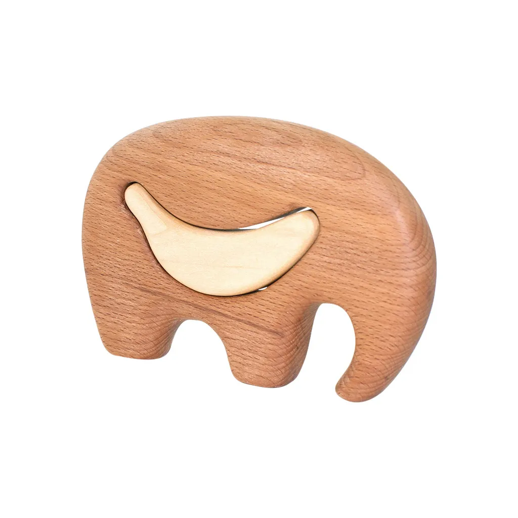 Wooden Elephant Puzzle - Elmer