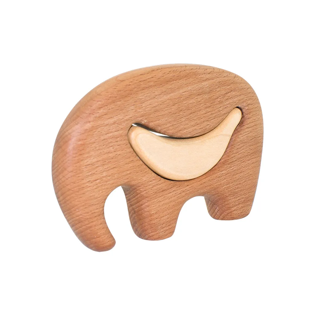 Wooden Elephant Puzzle - Elmer