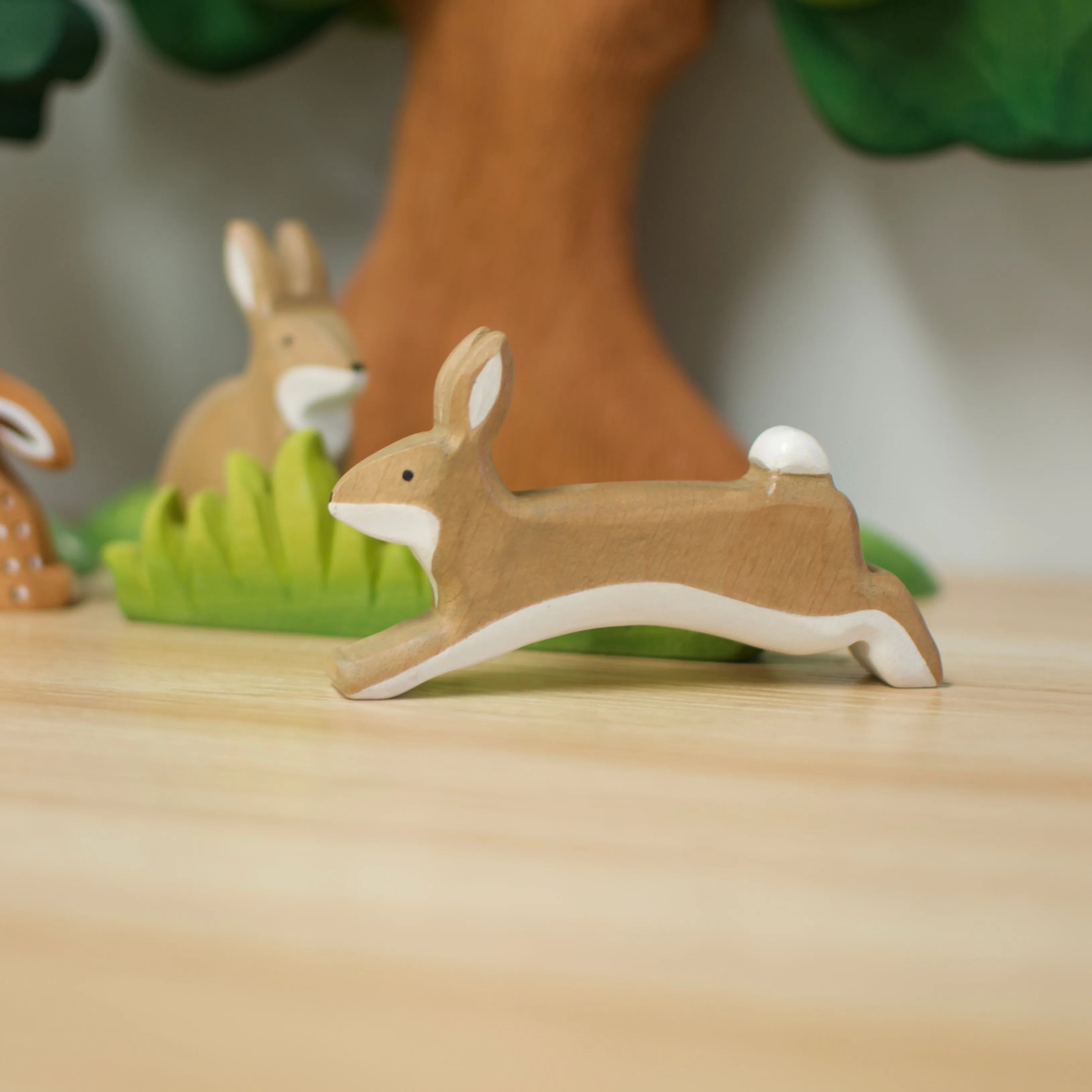 Wooden Running Hare