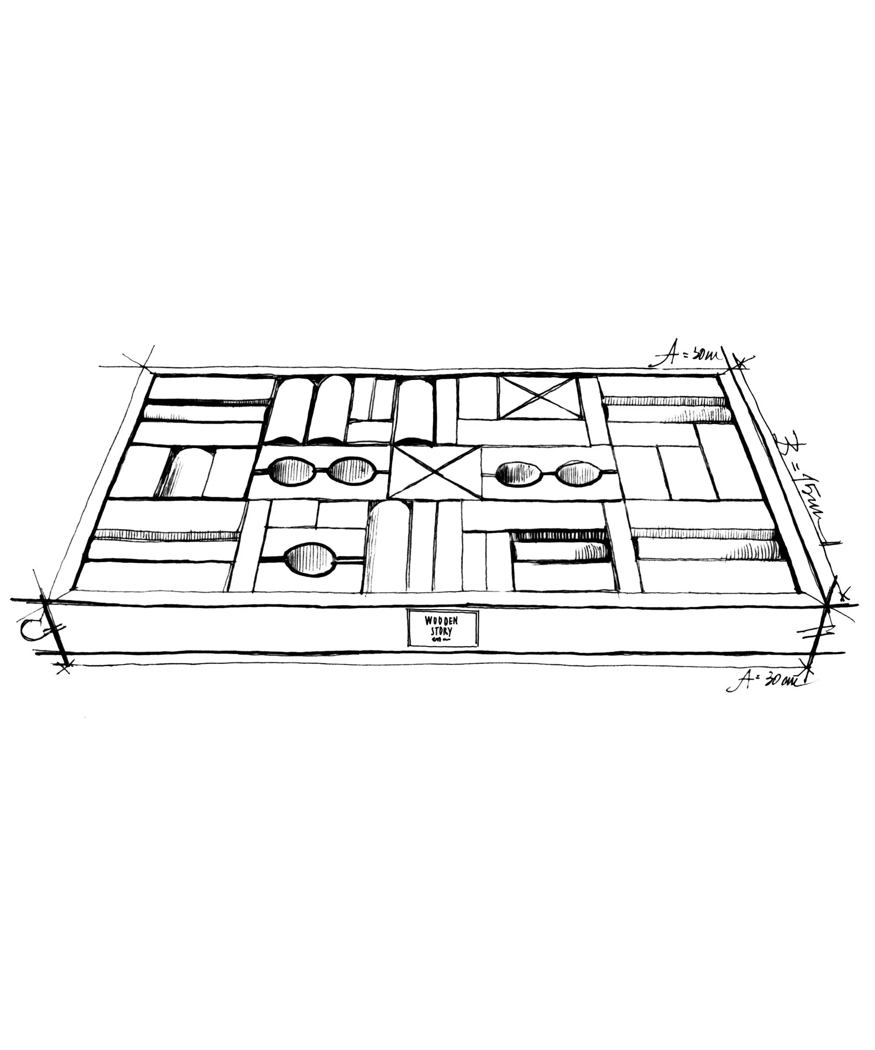 Wooden Story Natural Blocks - 54 Tray