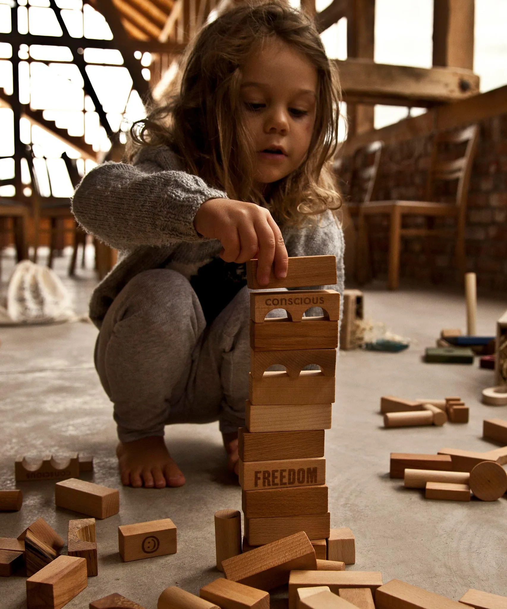 Wooden Story Natural Blocks - 54 Tray